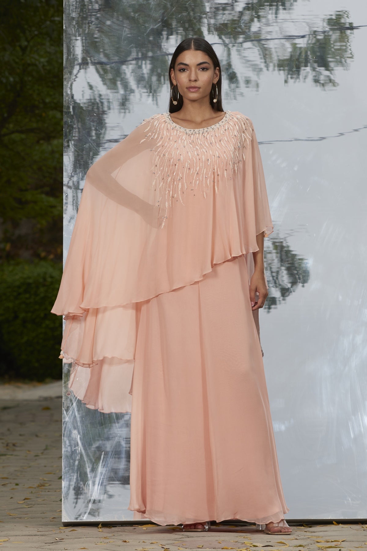 Buy Layered Kaftan Gown by Mandira Wirk