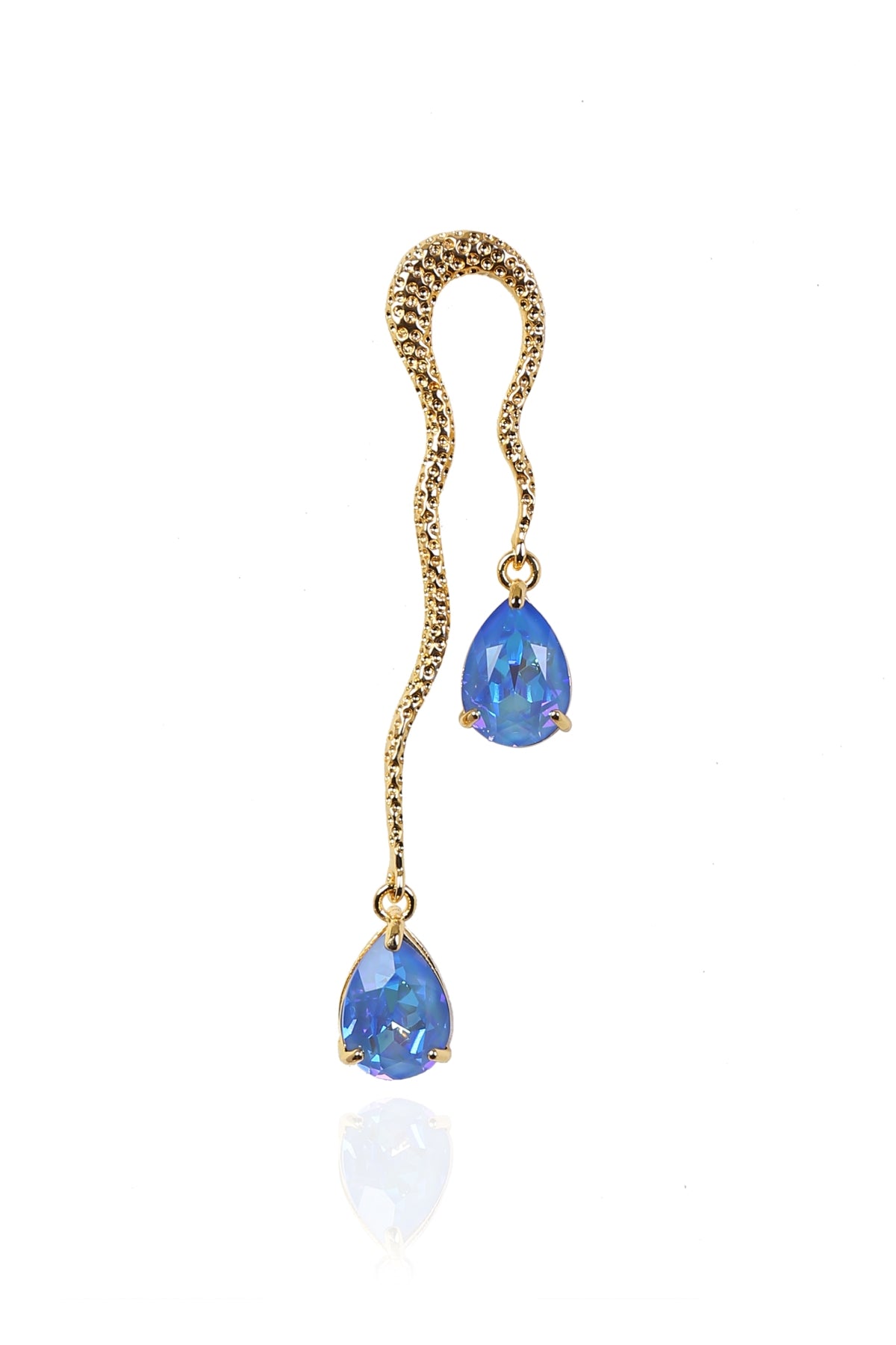 Blue Swarovski Pearl Danglers