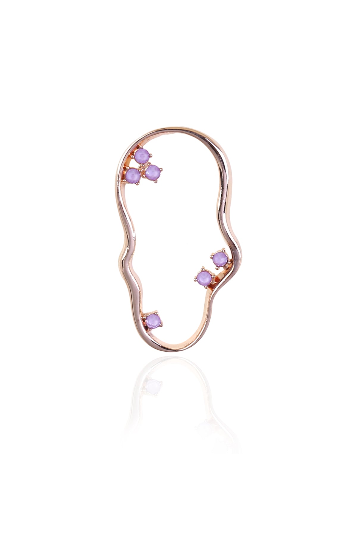 Purple Swarovski Round Danglers