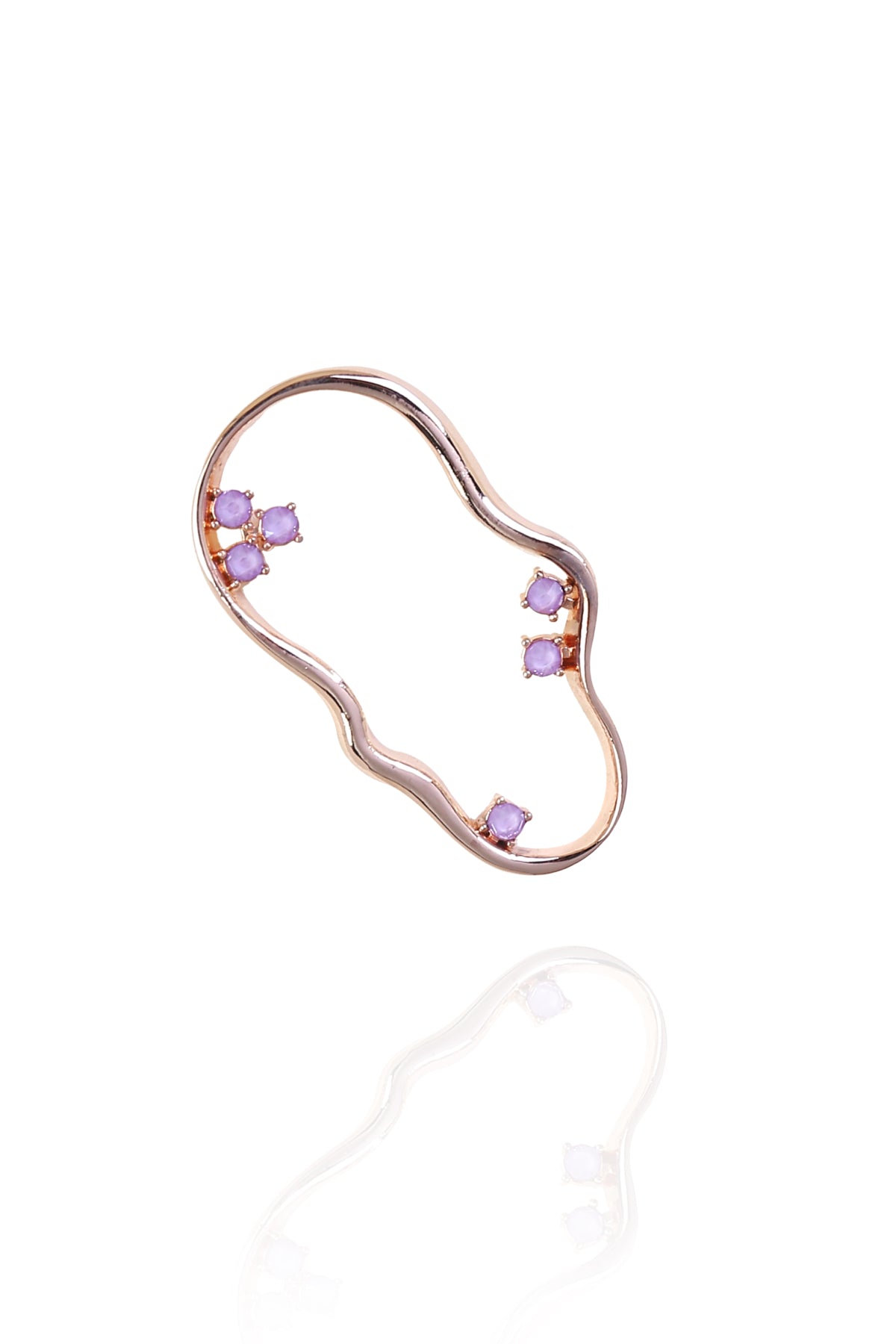 Purple Swarovski Round Danglers