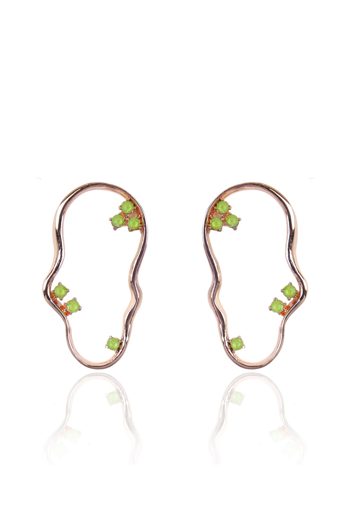 Green Swarovski Round Danglers