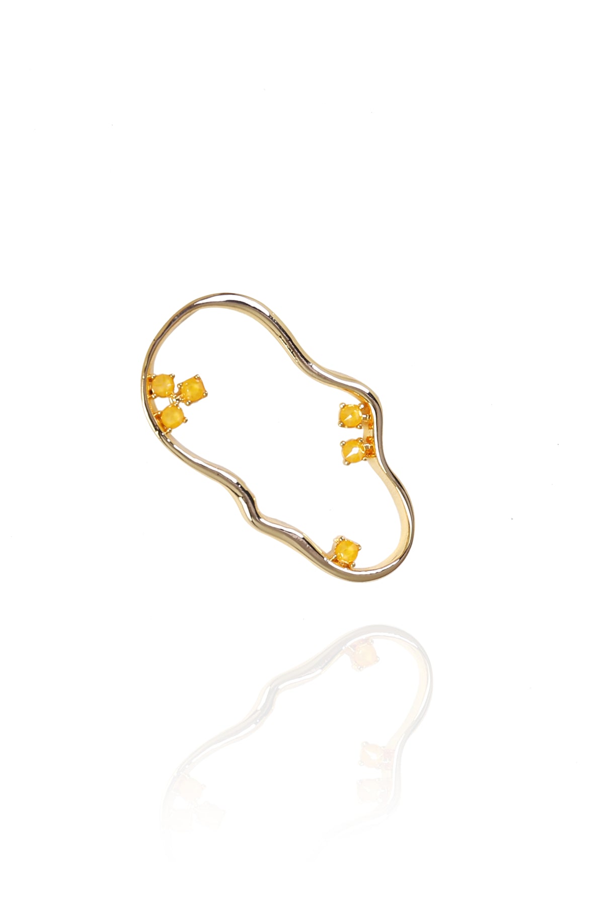 Swarovski Yellow Round Danglers