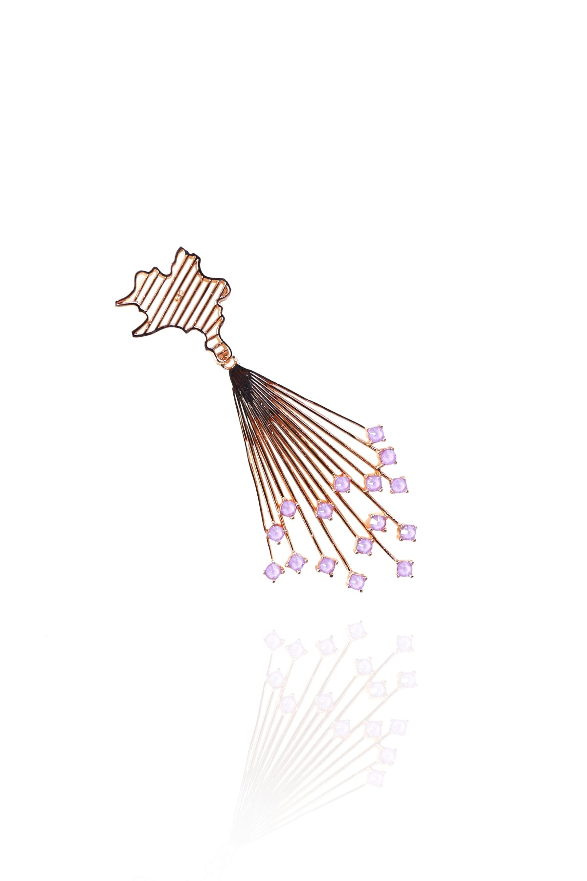 Purple Swarovski Long Danglers