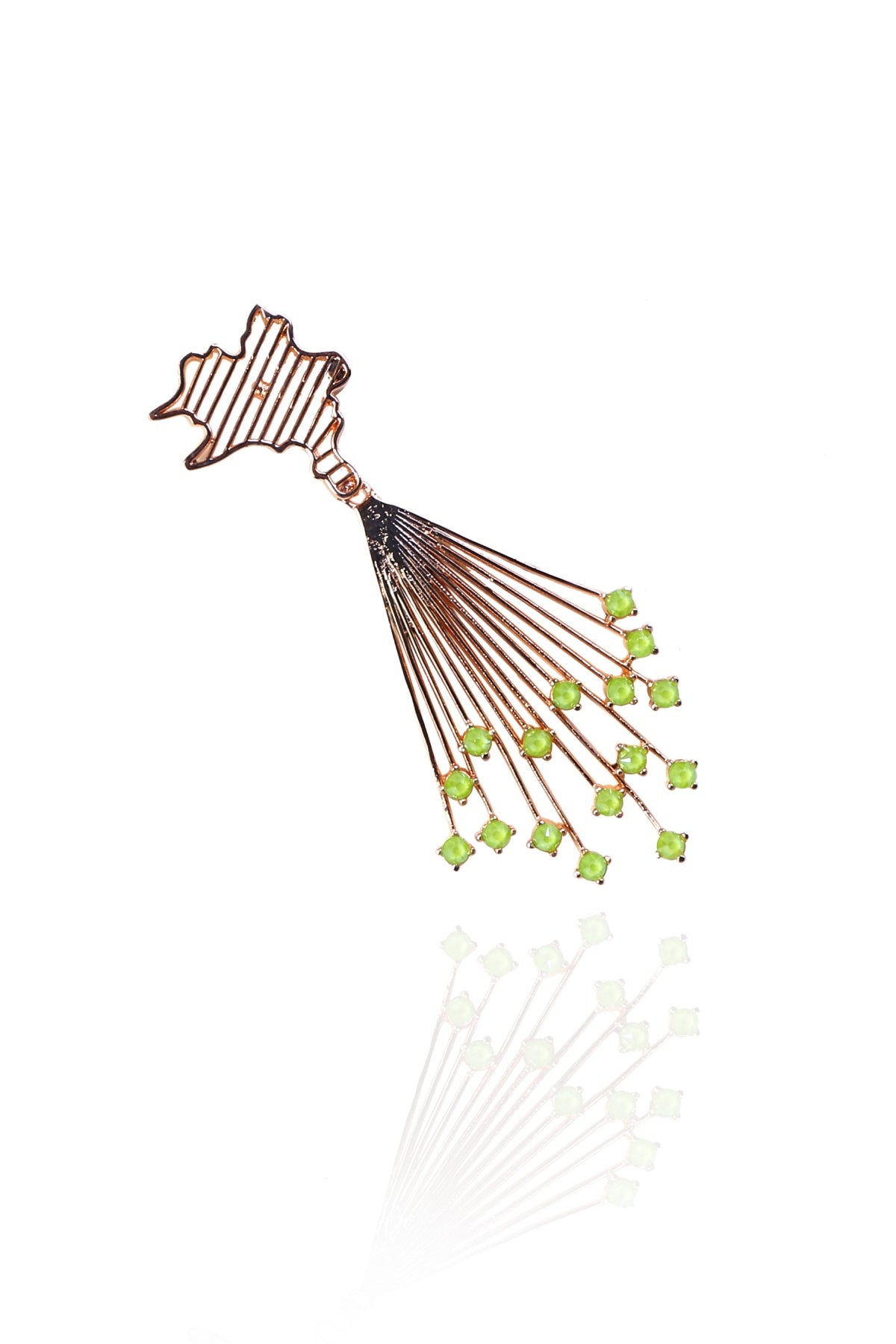 Green Swarovski Long Danglers