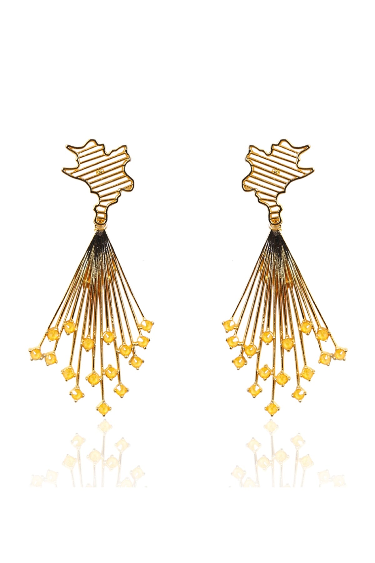 Yellow Swarovski Long Danglers