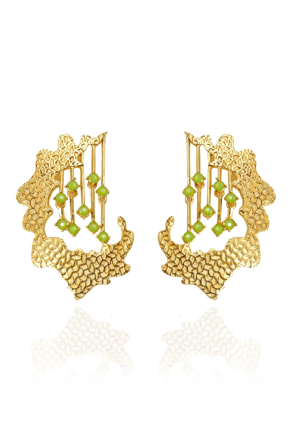 Swarovski Green Round Danglers