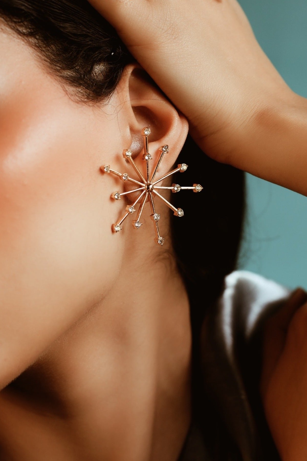 Rose Gold De-art Stone Studs