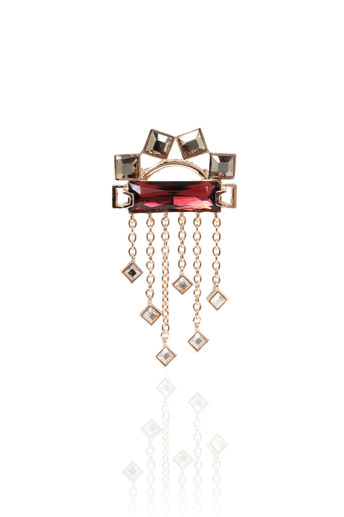 Red & Grey Swarovski Brooch