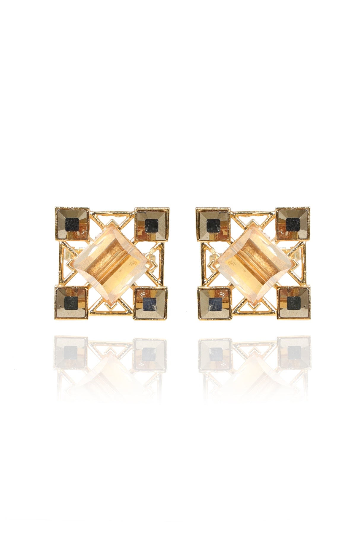 Grey Swarovski Stone Cufflink