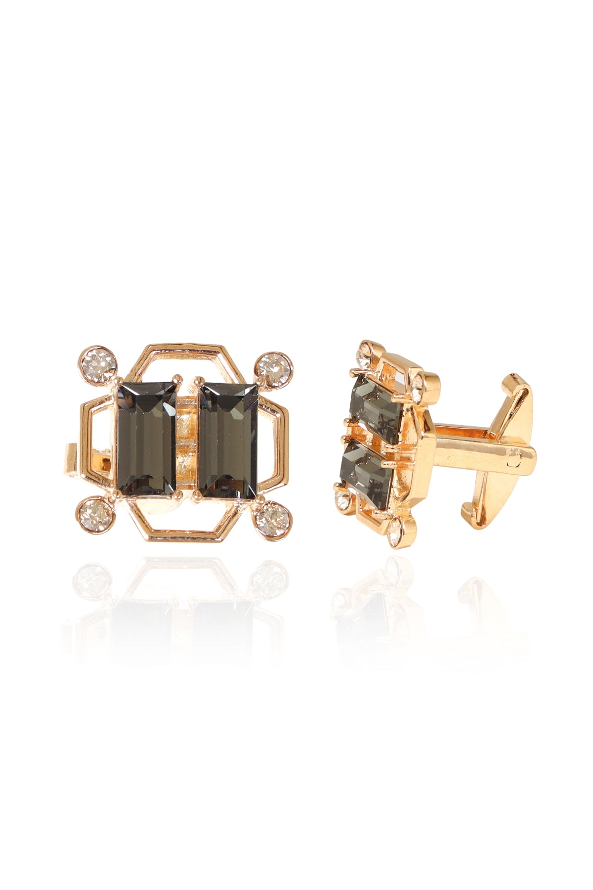 Grey Geometric Studded Cufflink