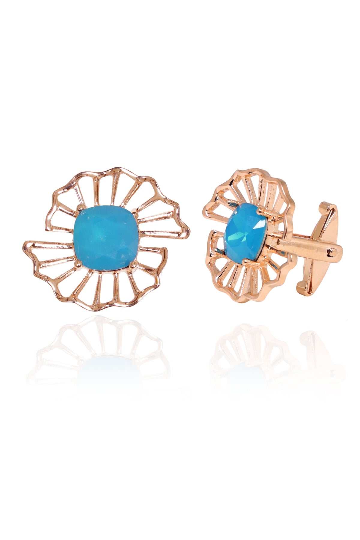 Blue Cushion Crystal Cufflink