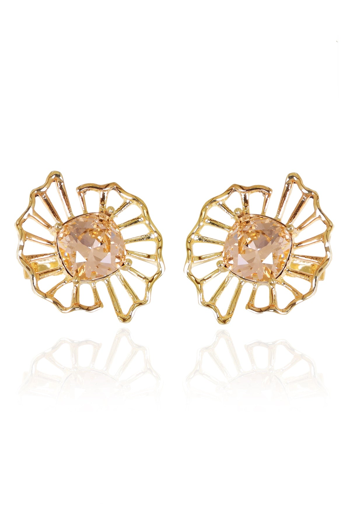 Gold Cushion Crystal Cufflink