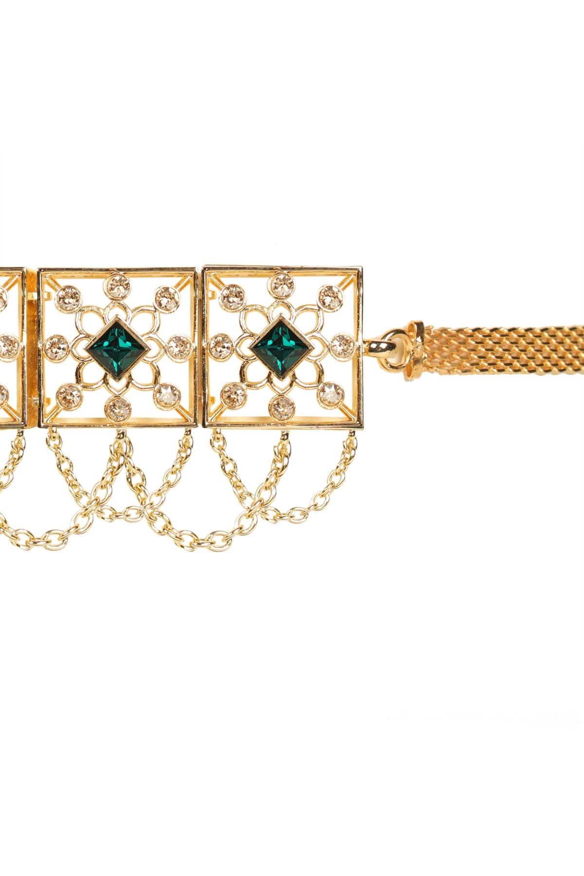 Green & Gold Princess Cut Choker