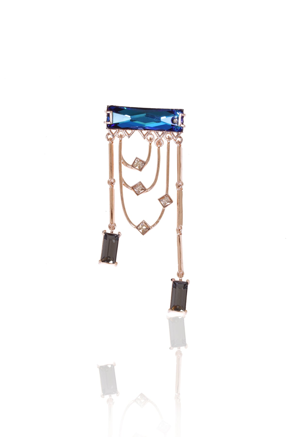 Blue & Grey Swarovski Danglers