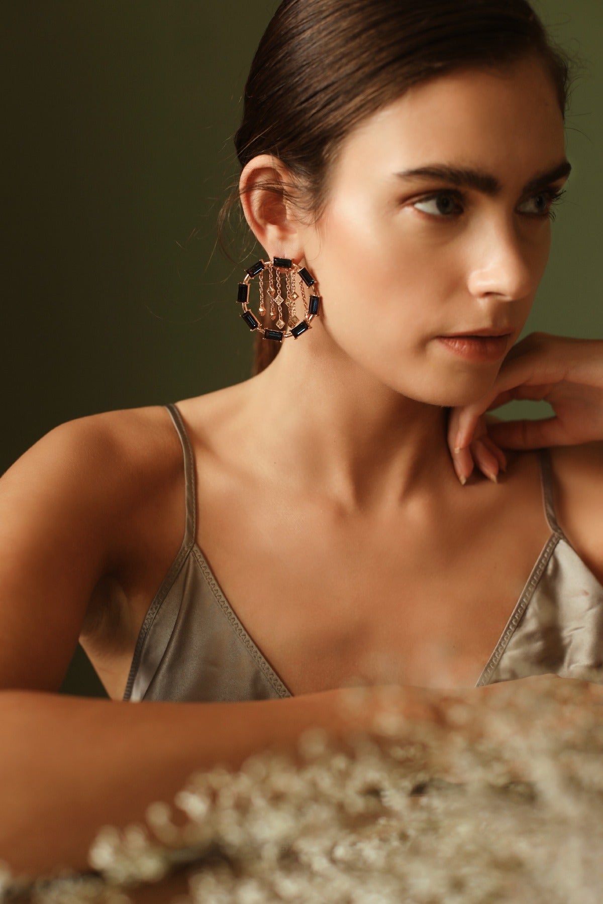 Buy Square Crystal Danglers For Women Online at ScrollnShops