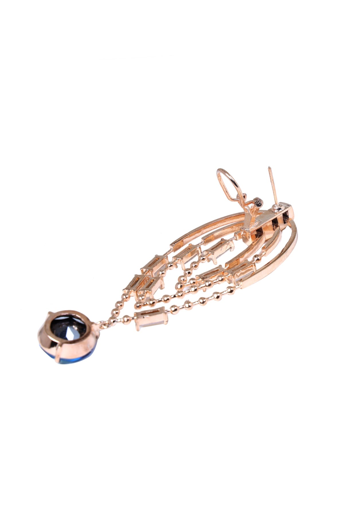 Blue Reflective Crystal Danglers