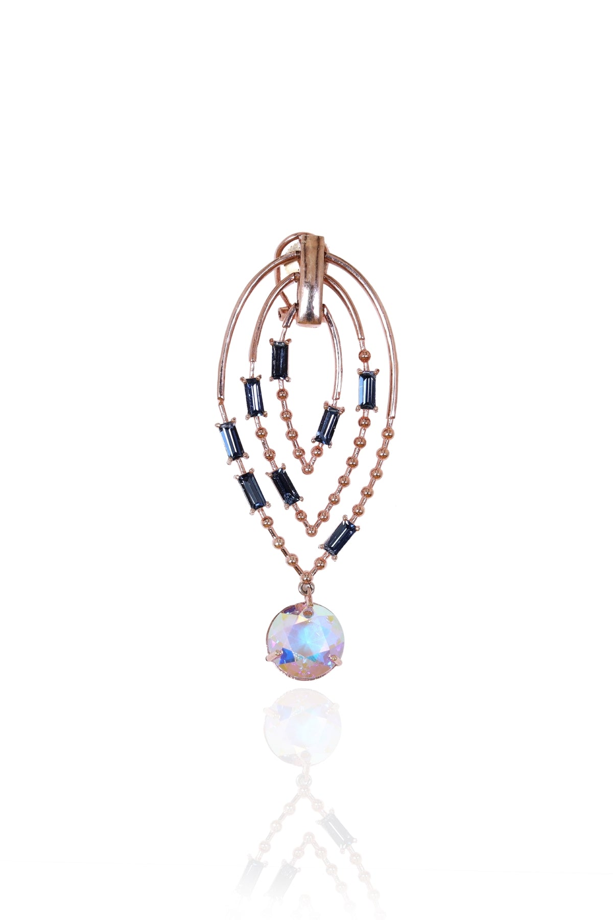 Reflective Blue Crystal Danglers