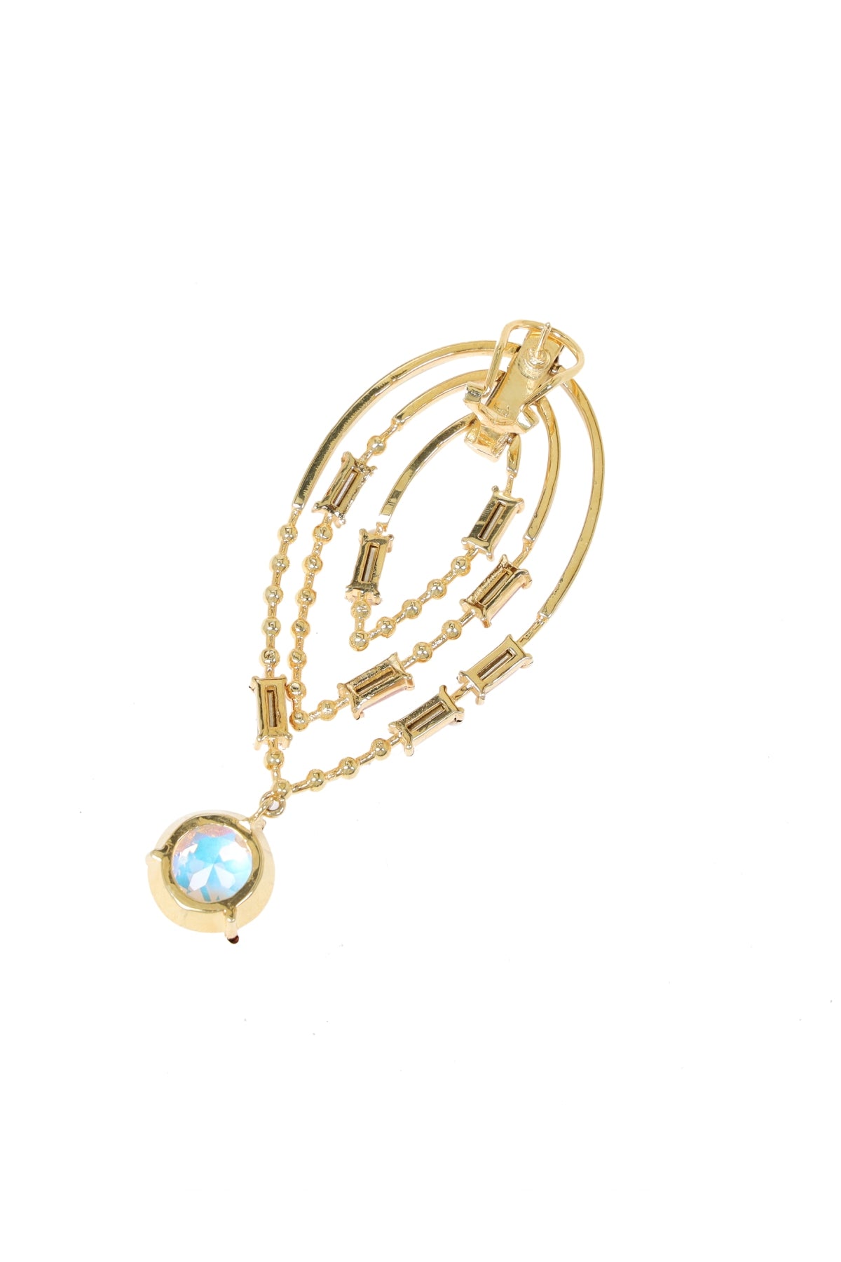 Pink Reflective Crystal Danglers