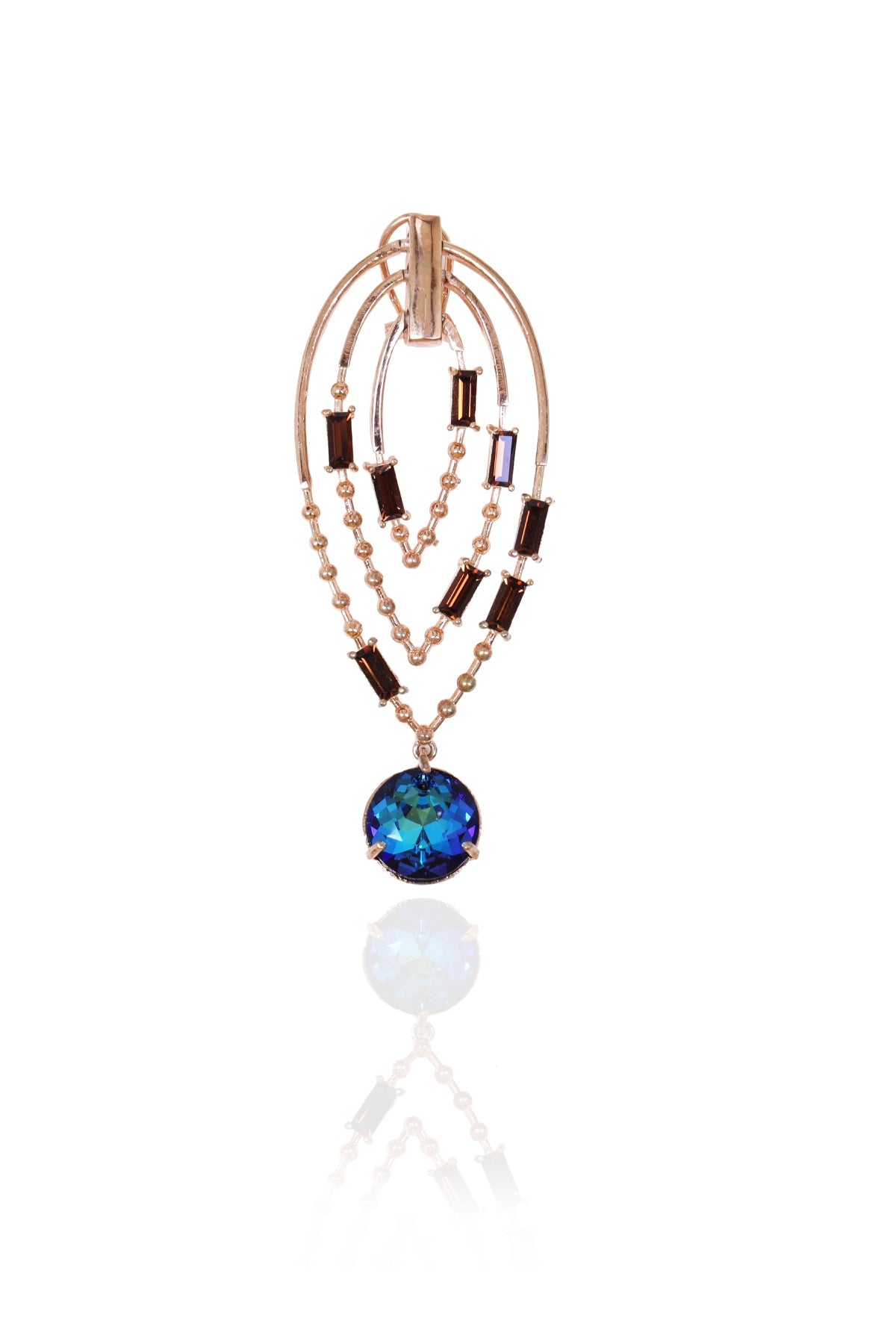 Brown Reflective Crystal Danglers