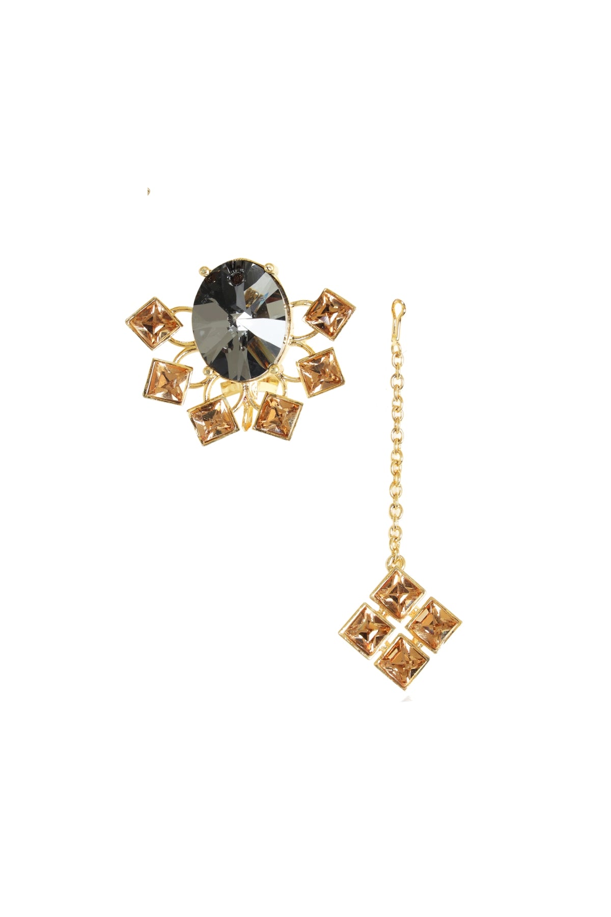 Grey Crystal Detachable Danglers