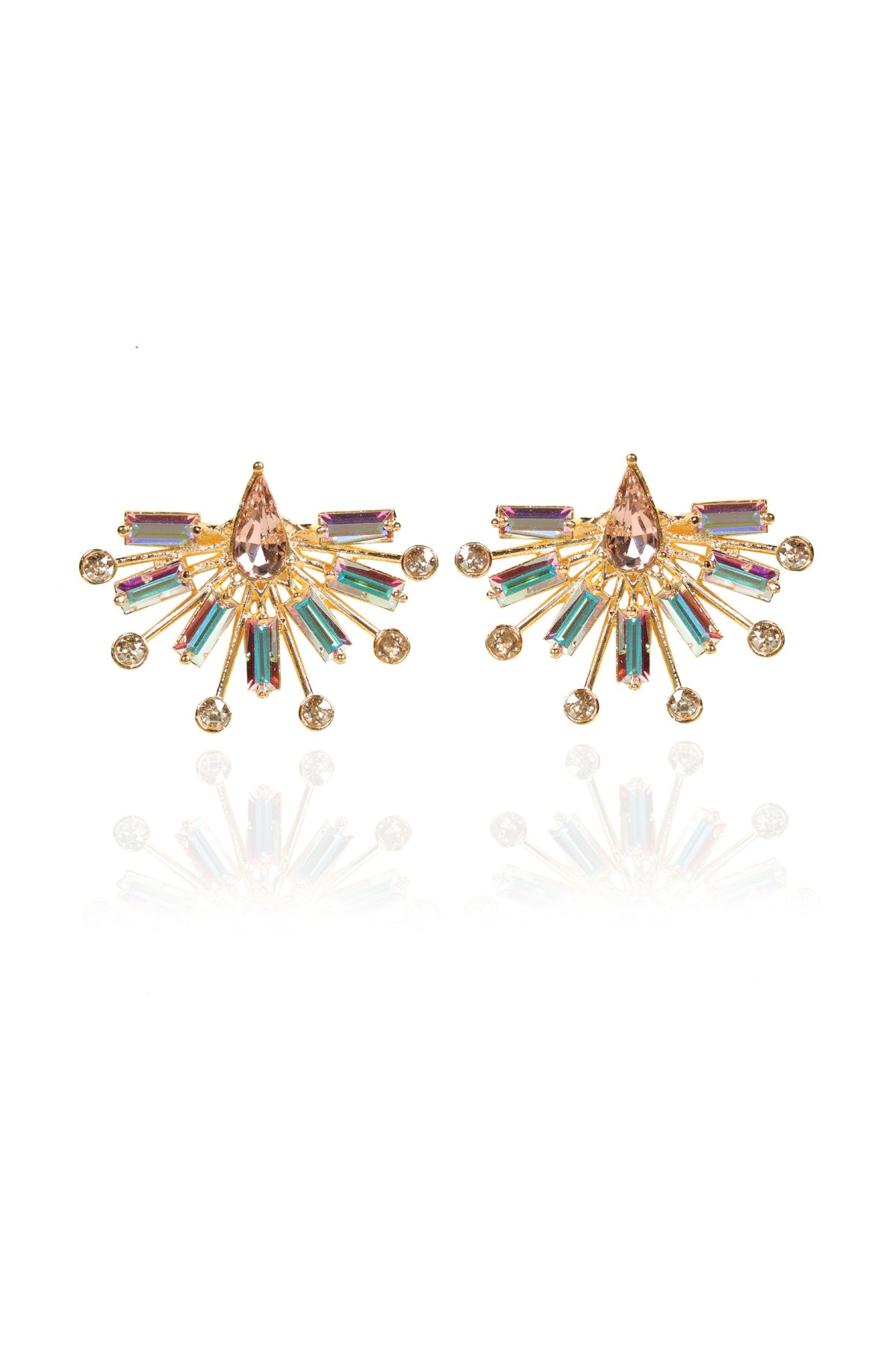 Multicolor Drop Crystal Studs