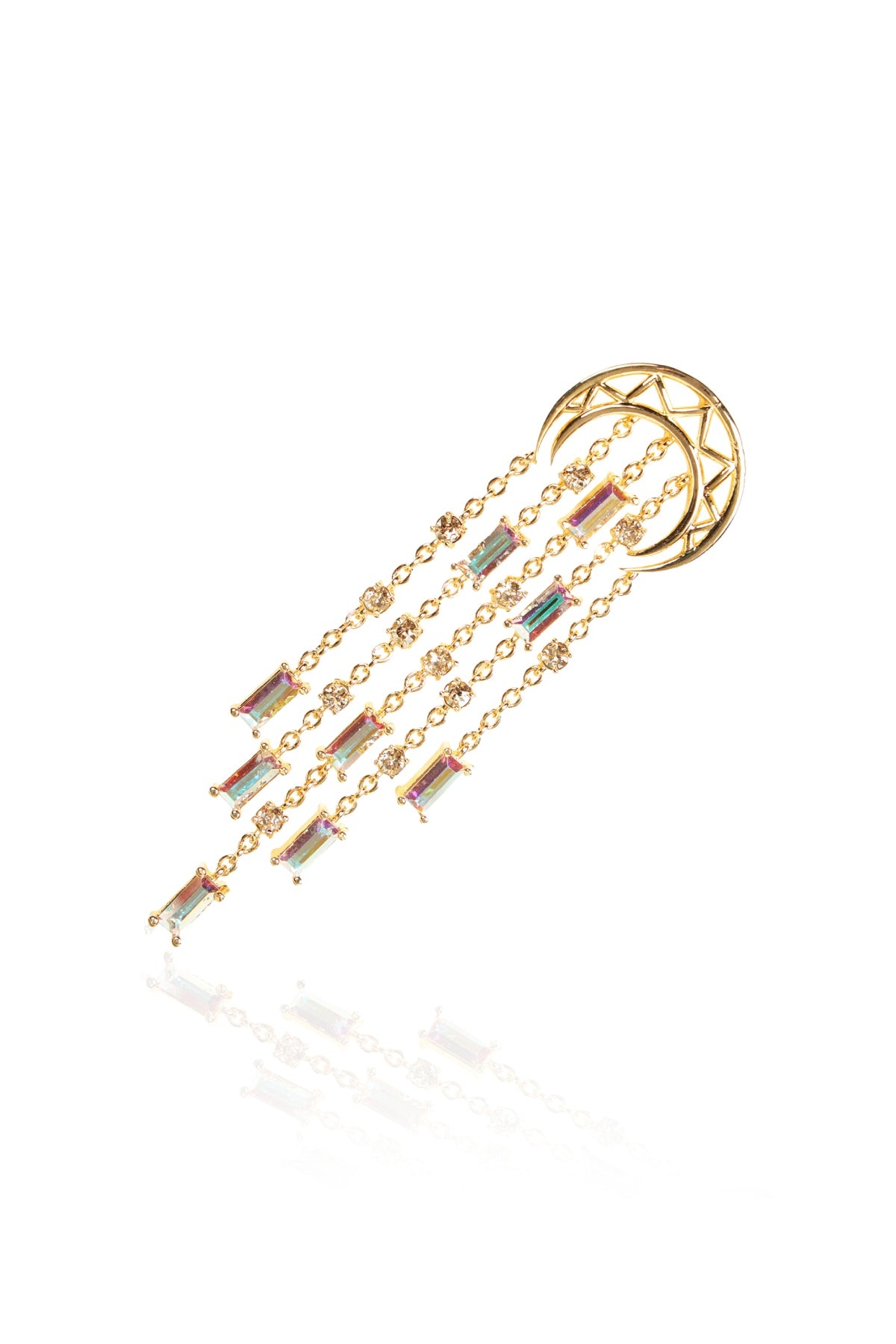 White Horseshoe Cut Danglers