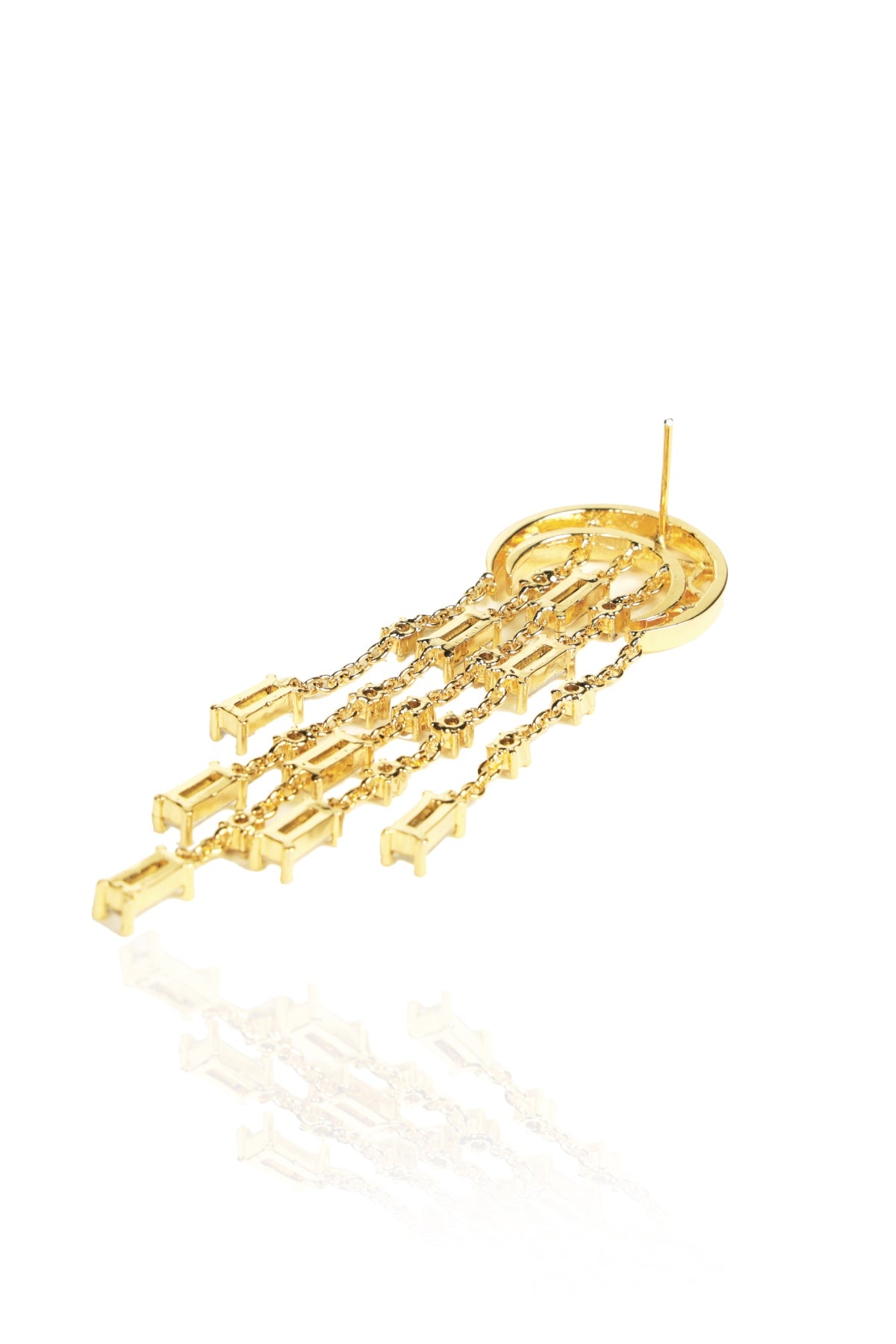 White Horseshoe Cut Danglers