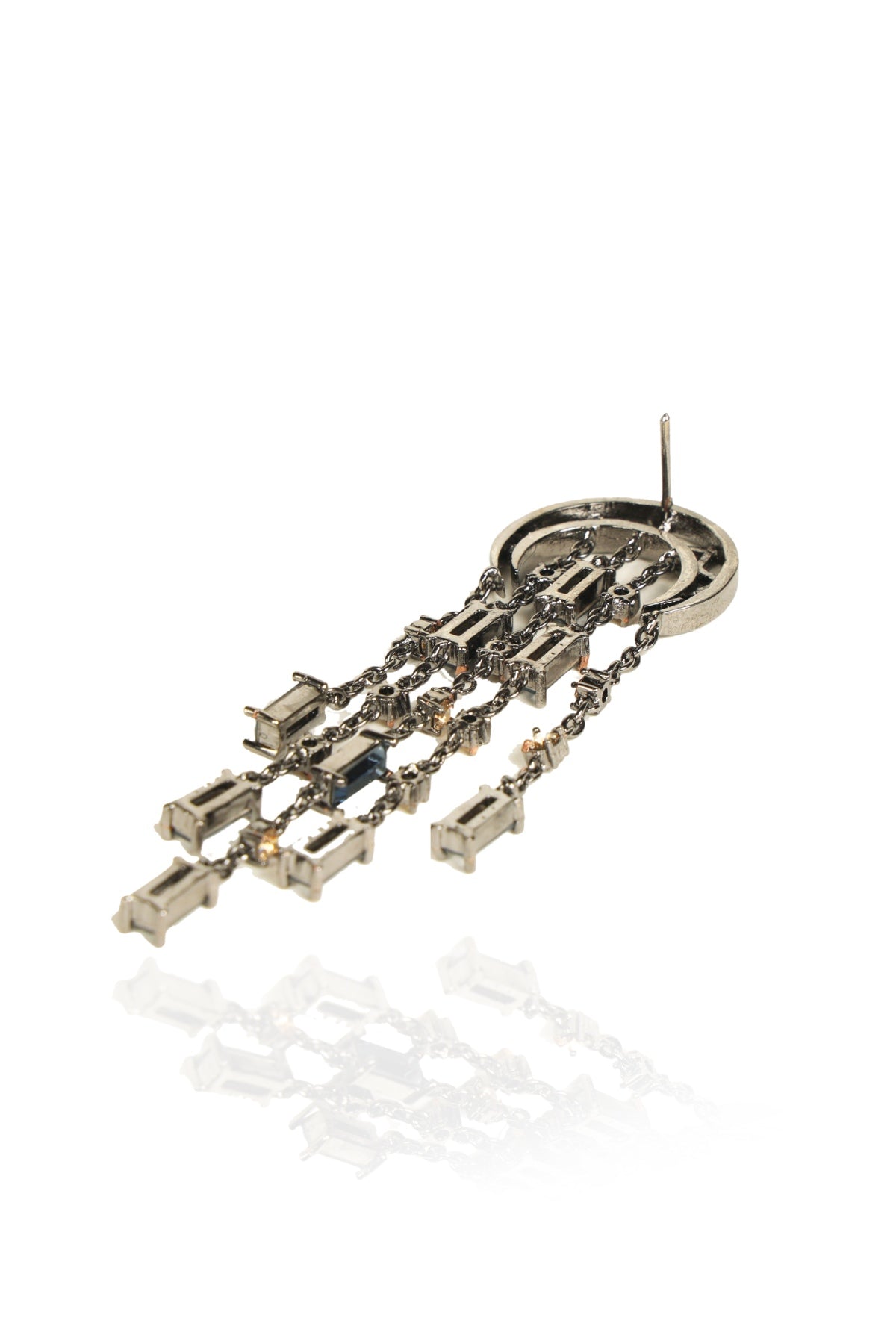 Blue Horseshoe Cut Danglers