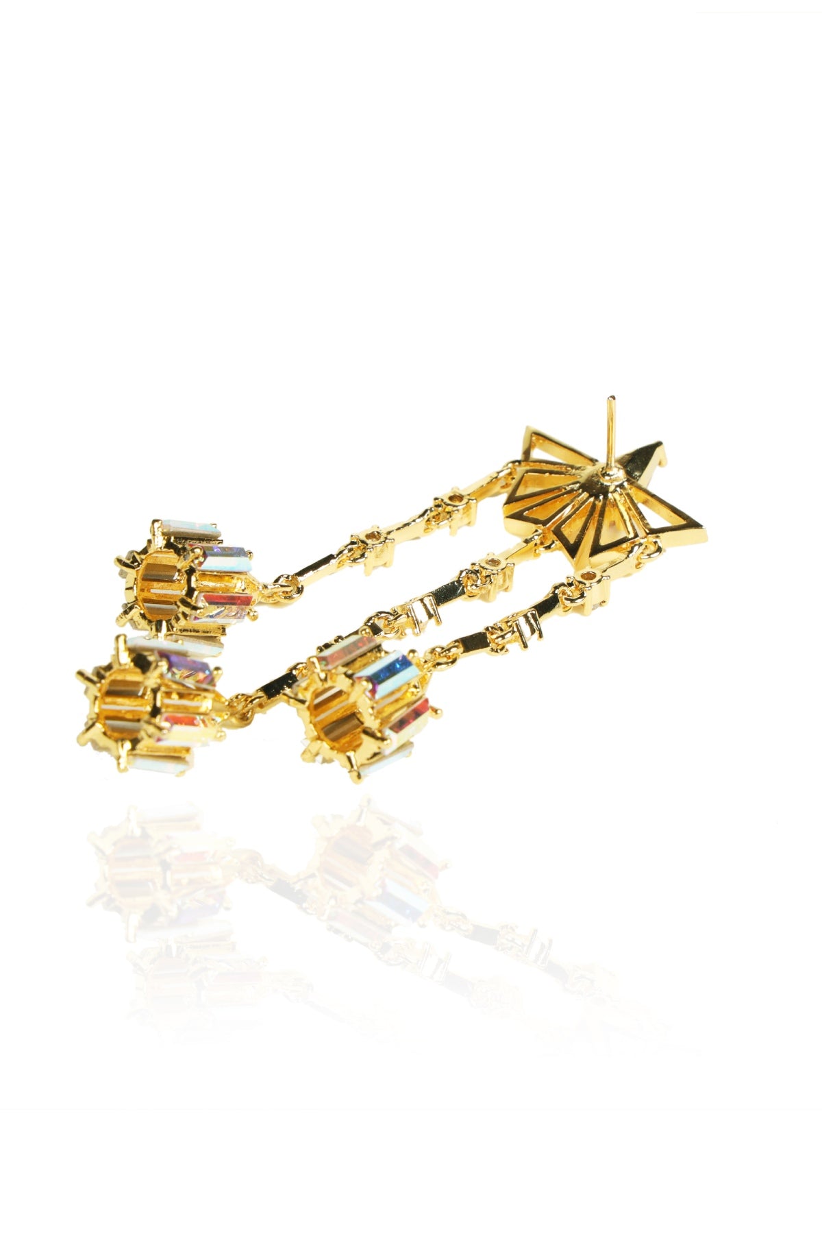 White Fancy Tear Drop Danglers