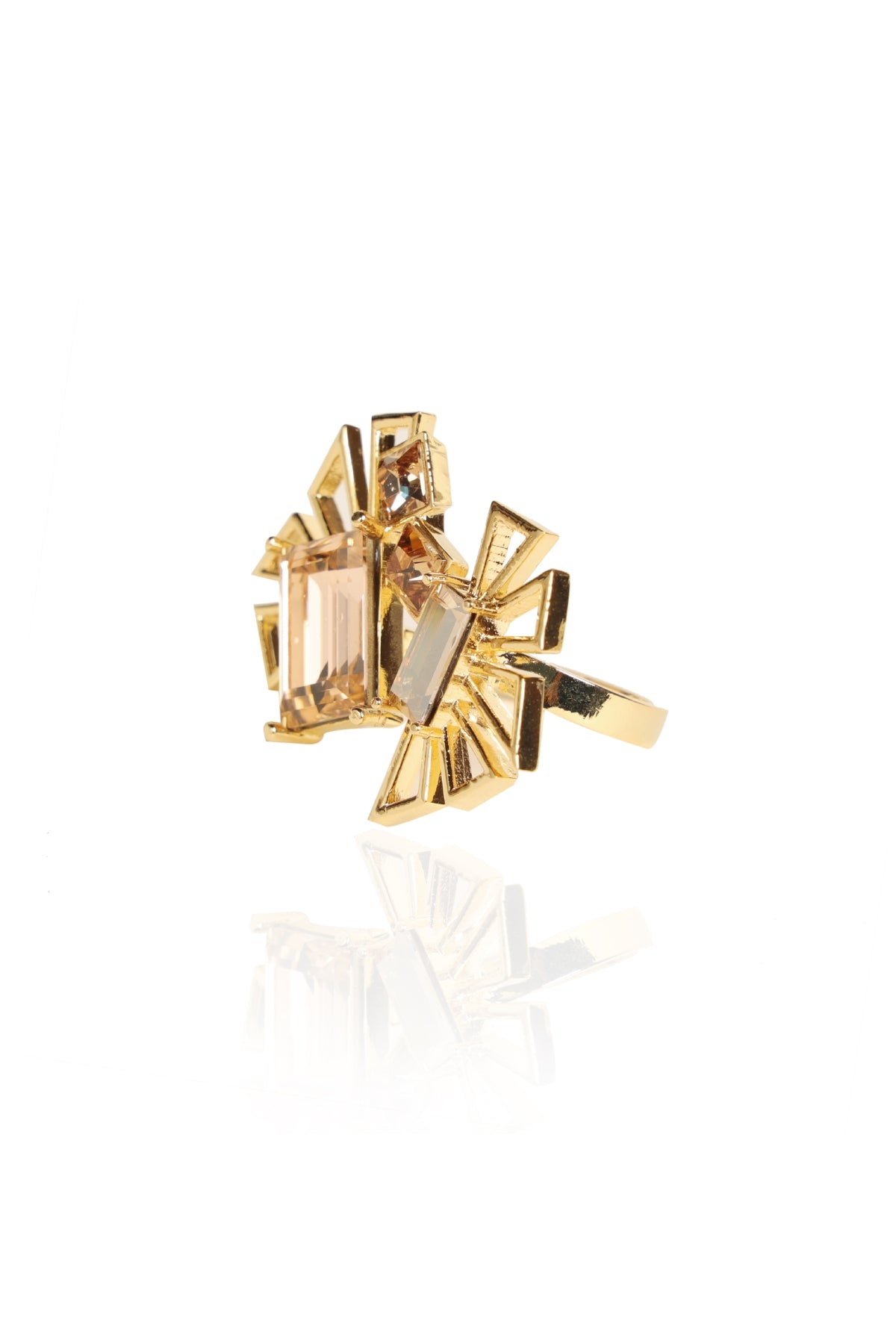 Gold Swarovski Crystal Ring