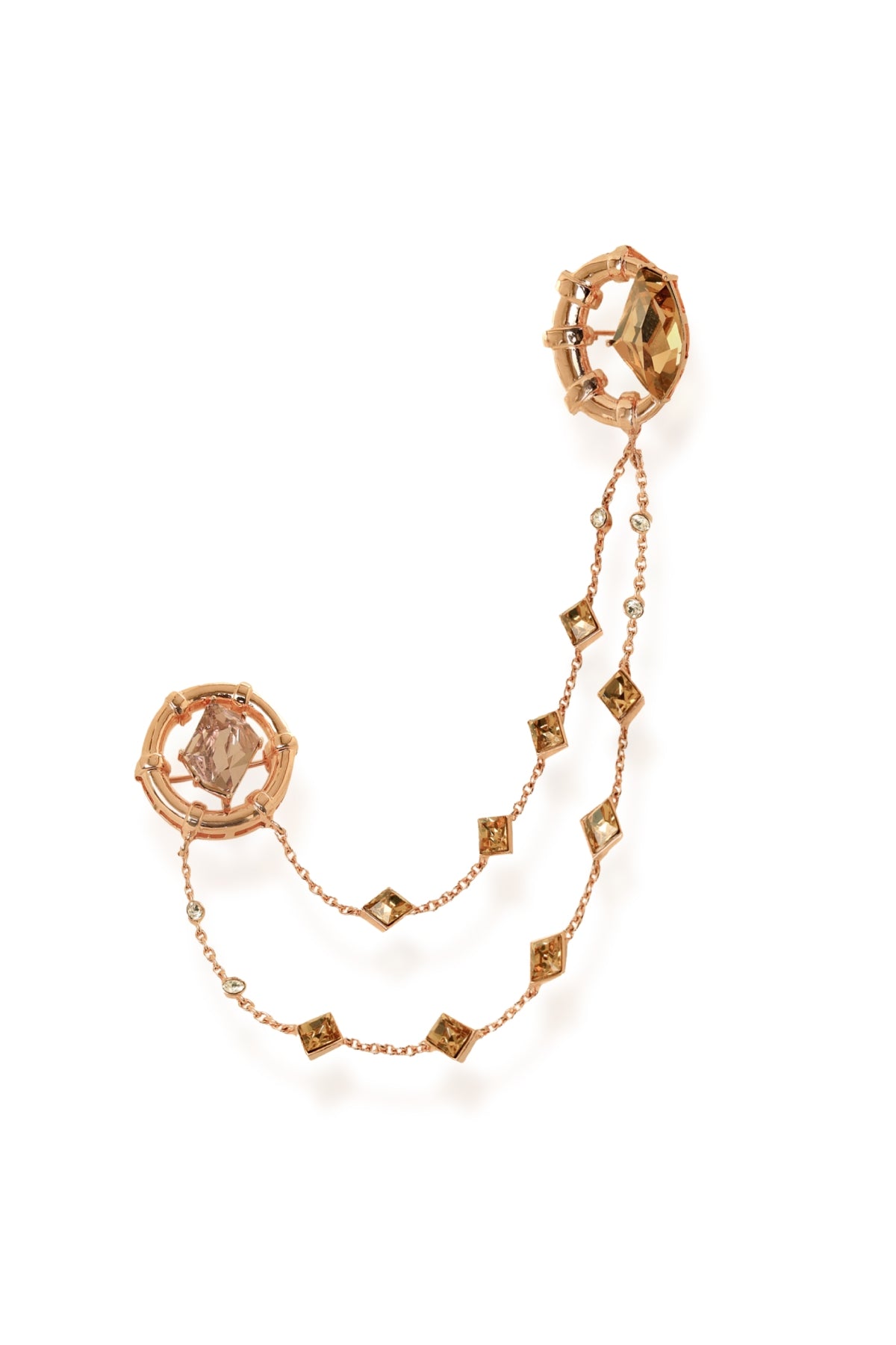 Pink Quartz Swarovski Brooch