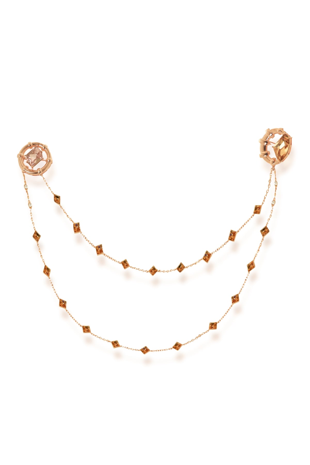 Pink Quartz Swarovski Brooch