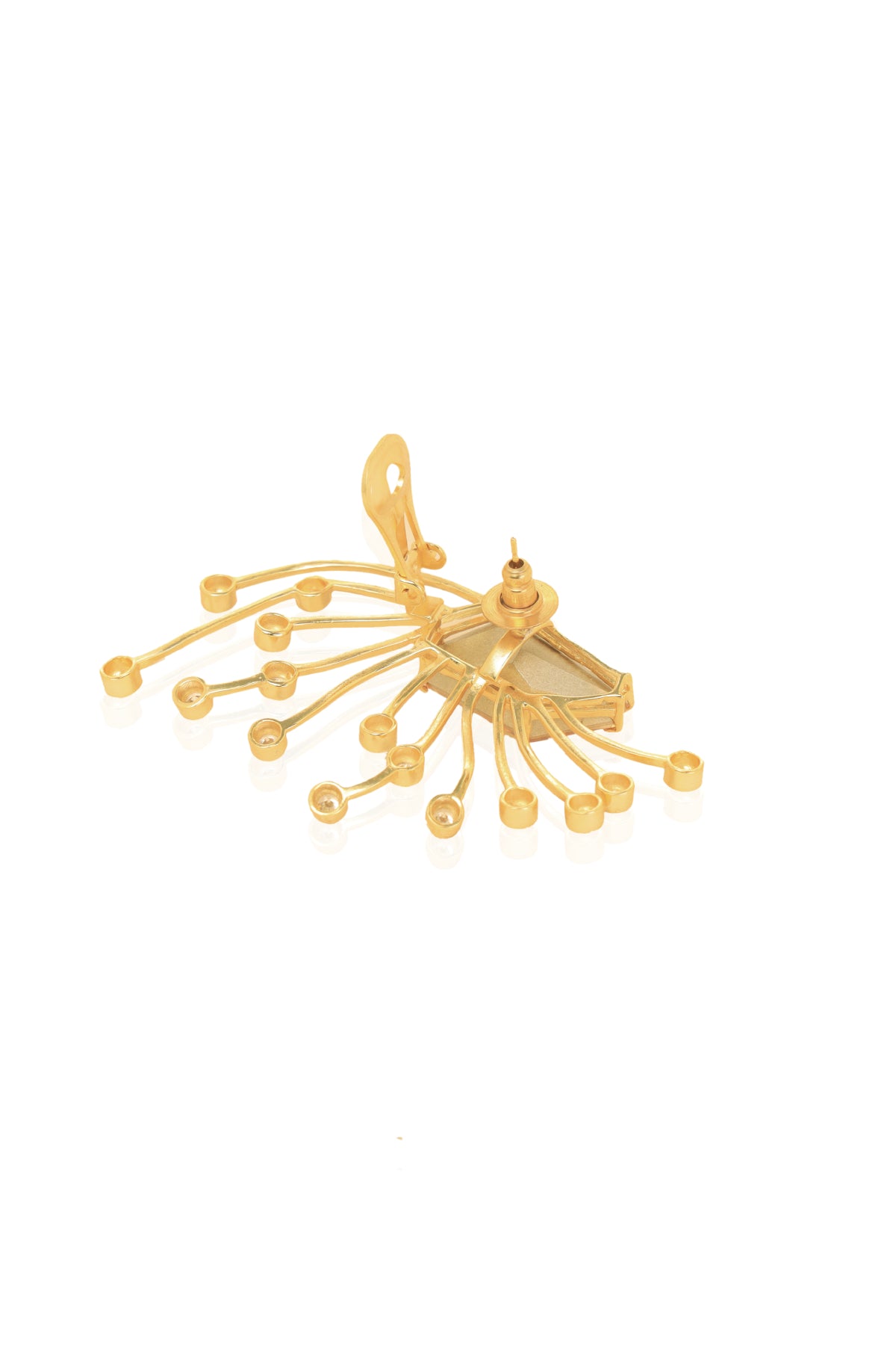 Gold Structured Line Earrings