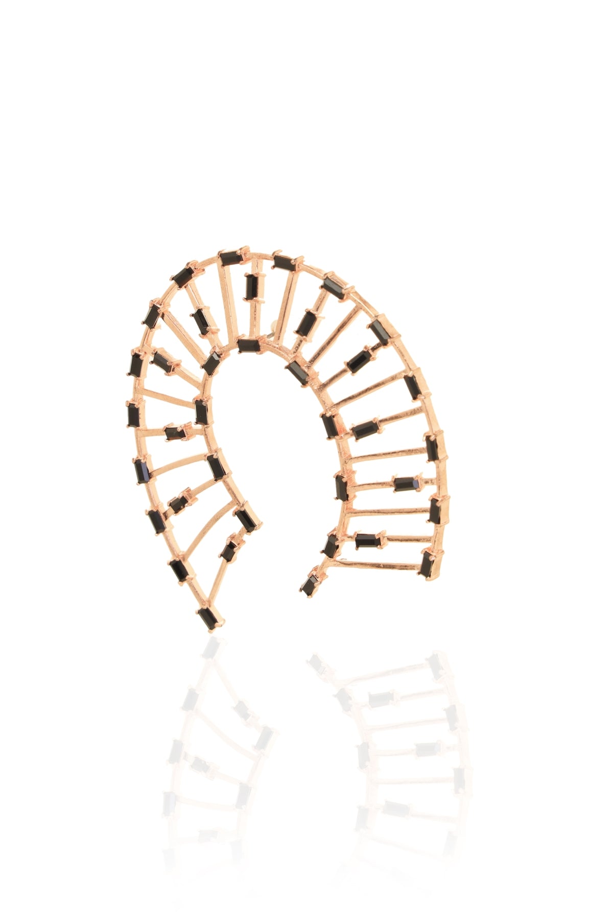 Black Horseshoe Stud Earrings