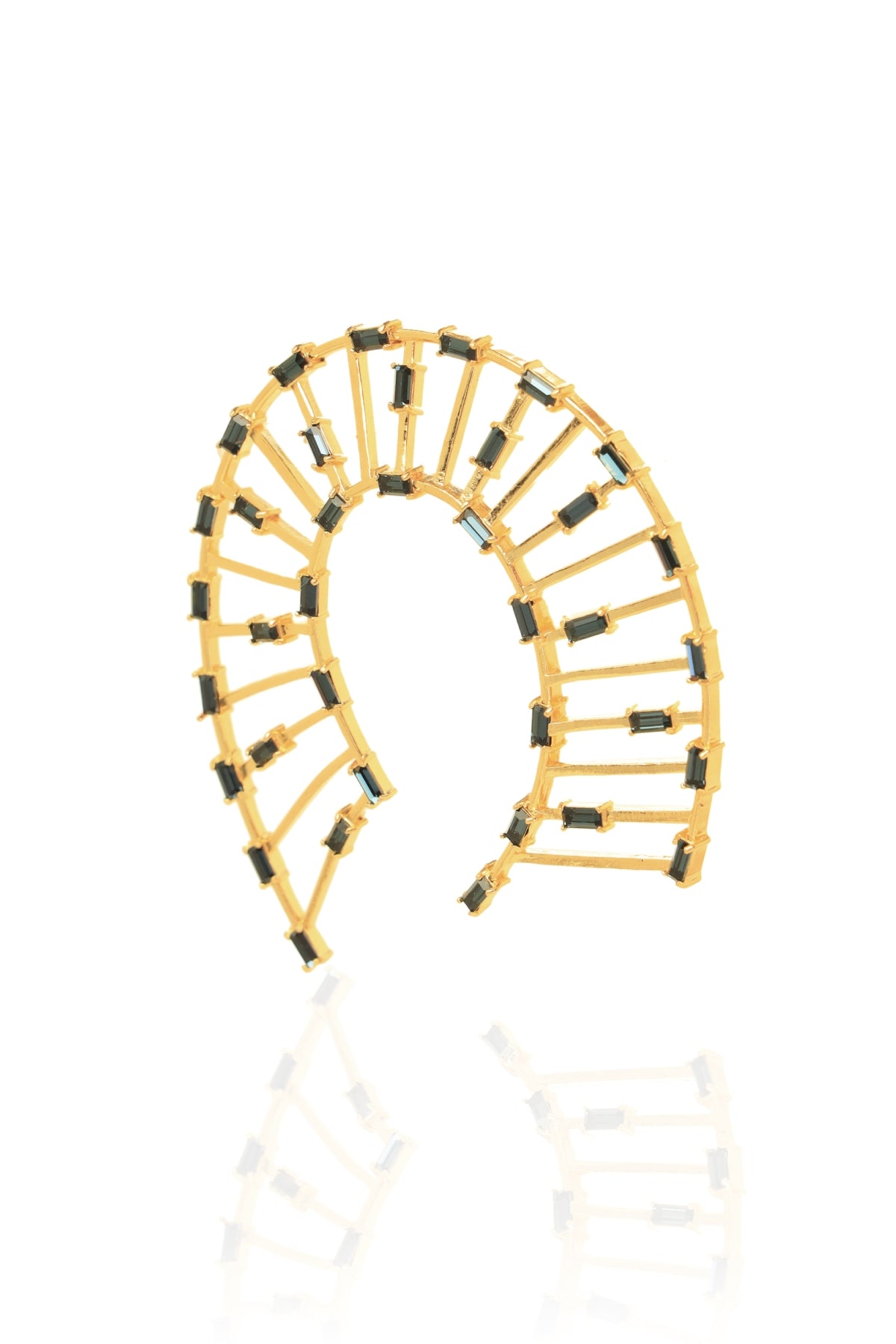 Blue Horseshoe Stud Earrings