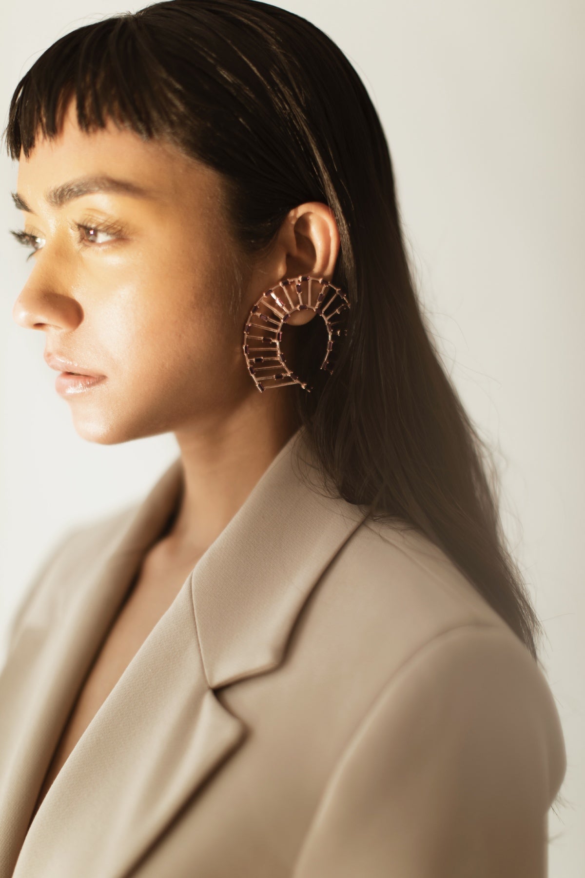 Purple Horseshoe Stud Earrings