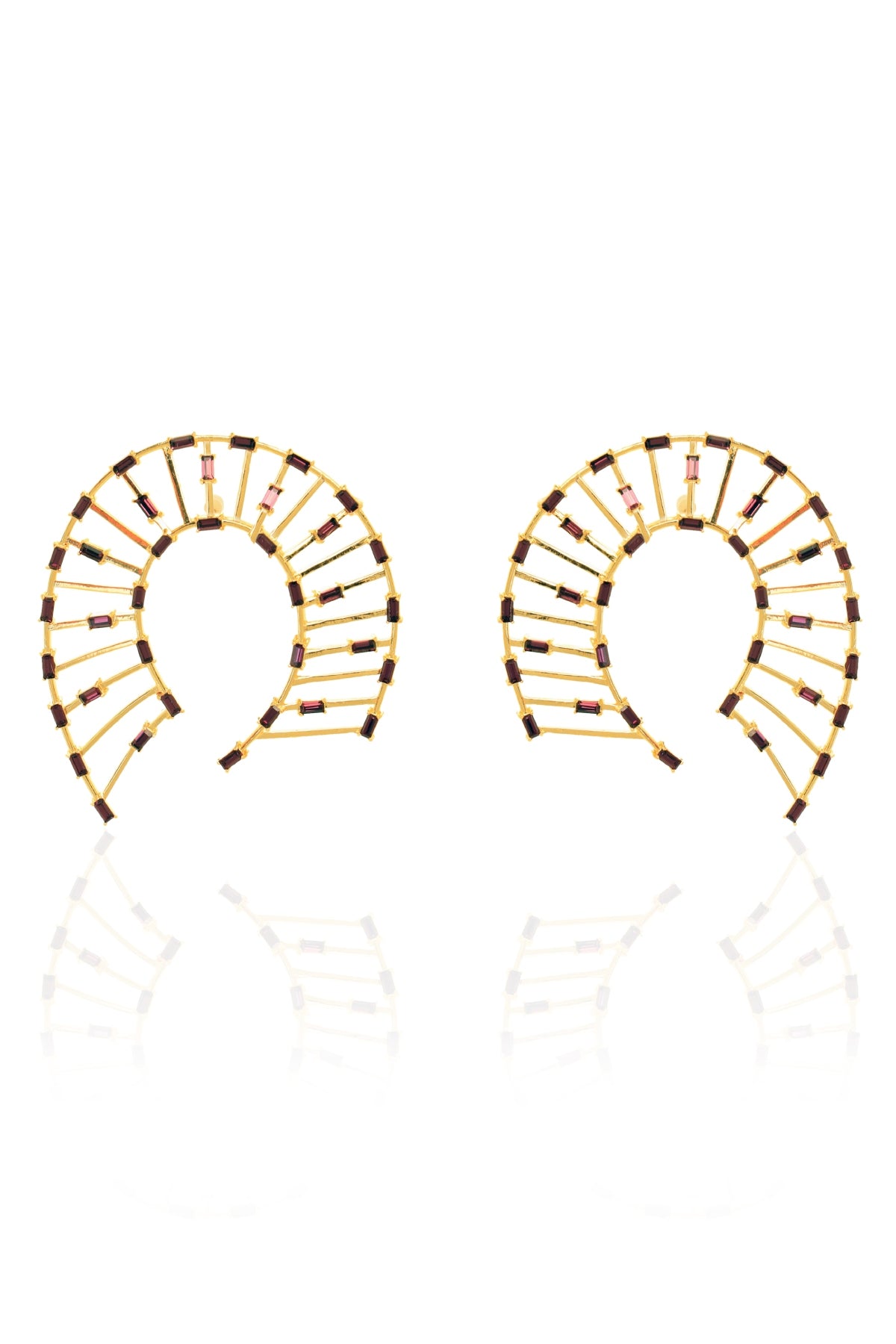 Purple Horseshoe Stud Earrings