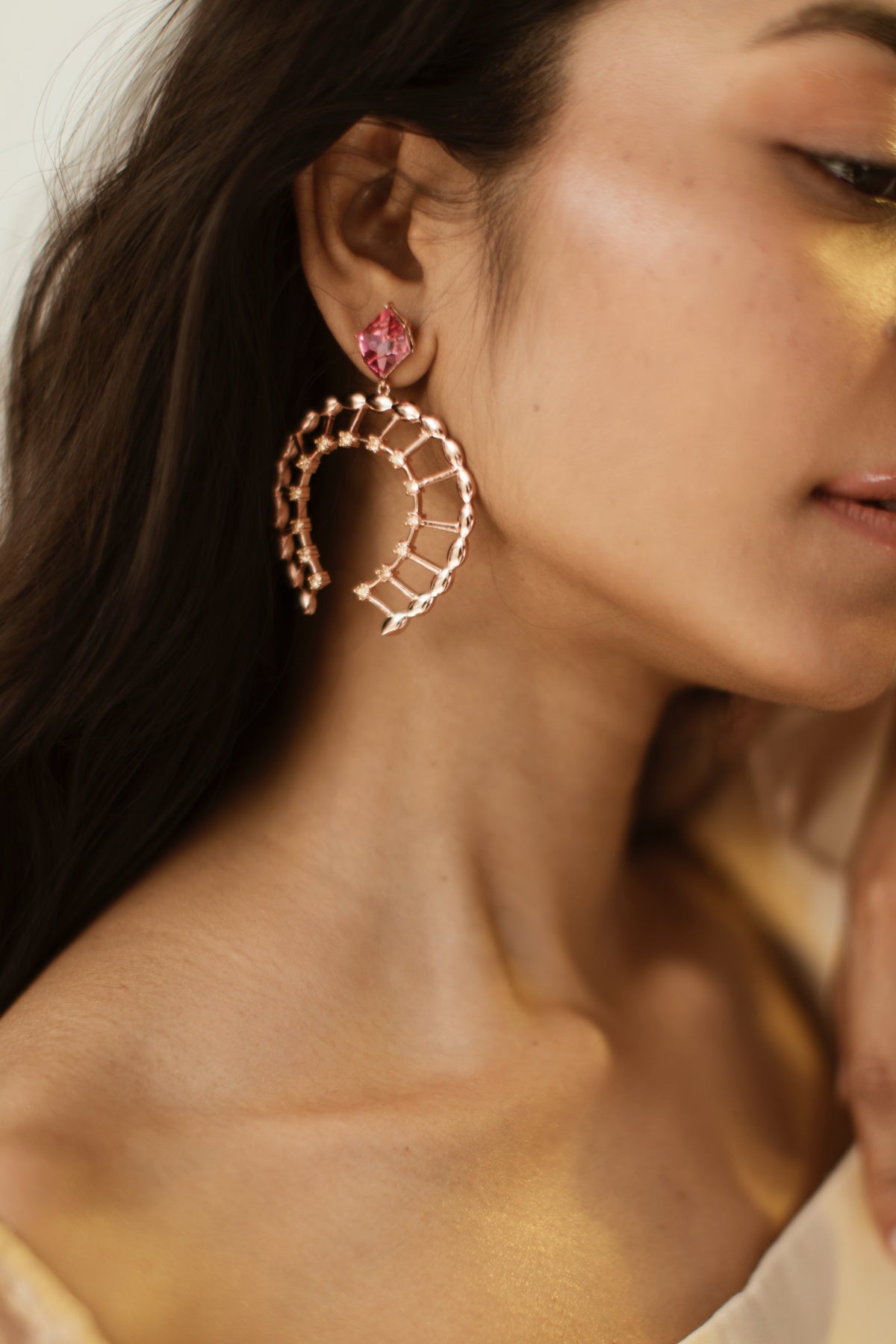 Rose Pink Swarovski Danglers