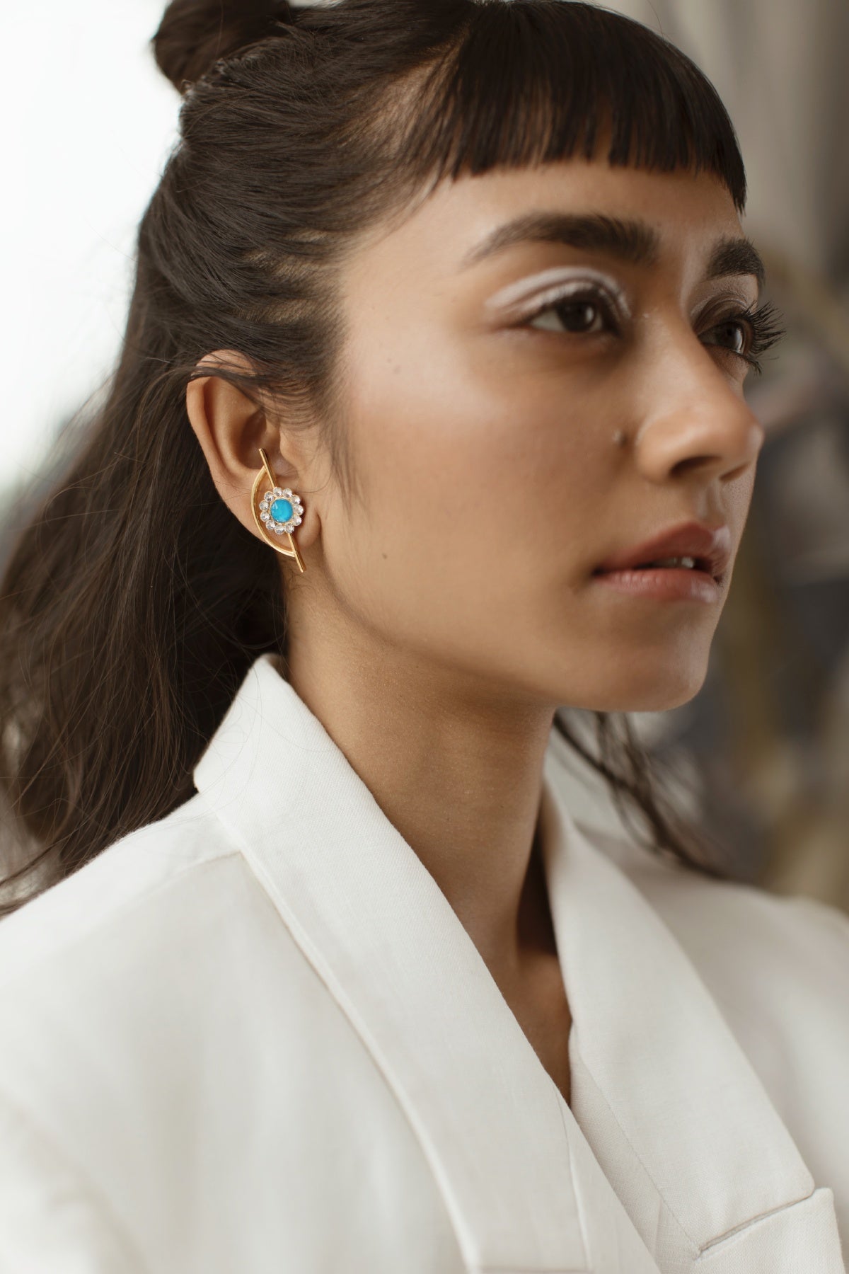 Blue Evil Eye Stud Earrings