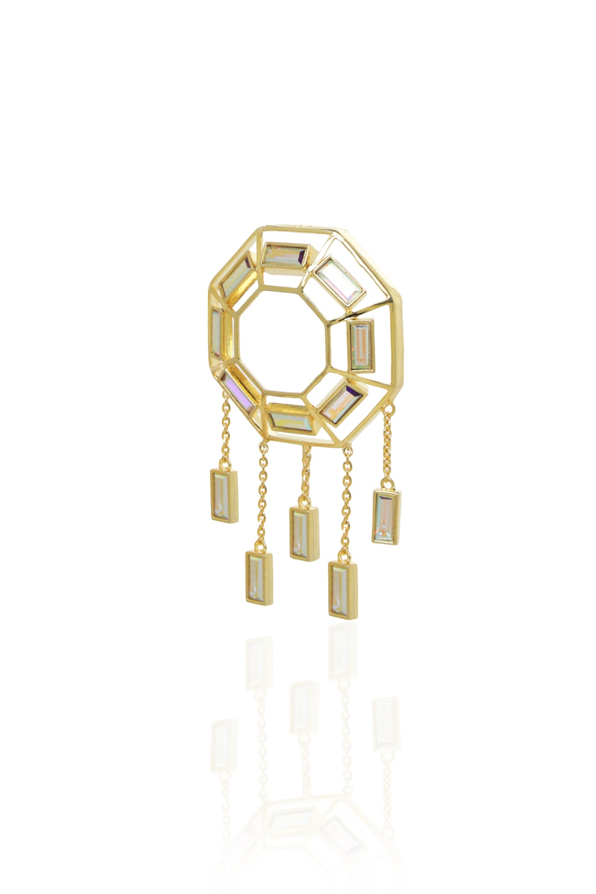 Gold Crystal Hanging Danglers