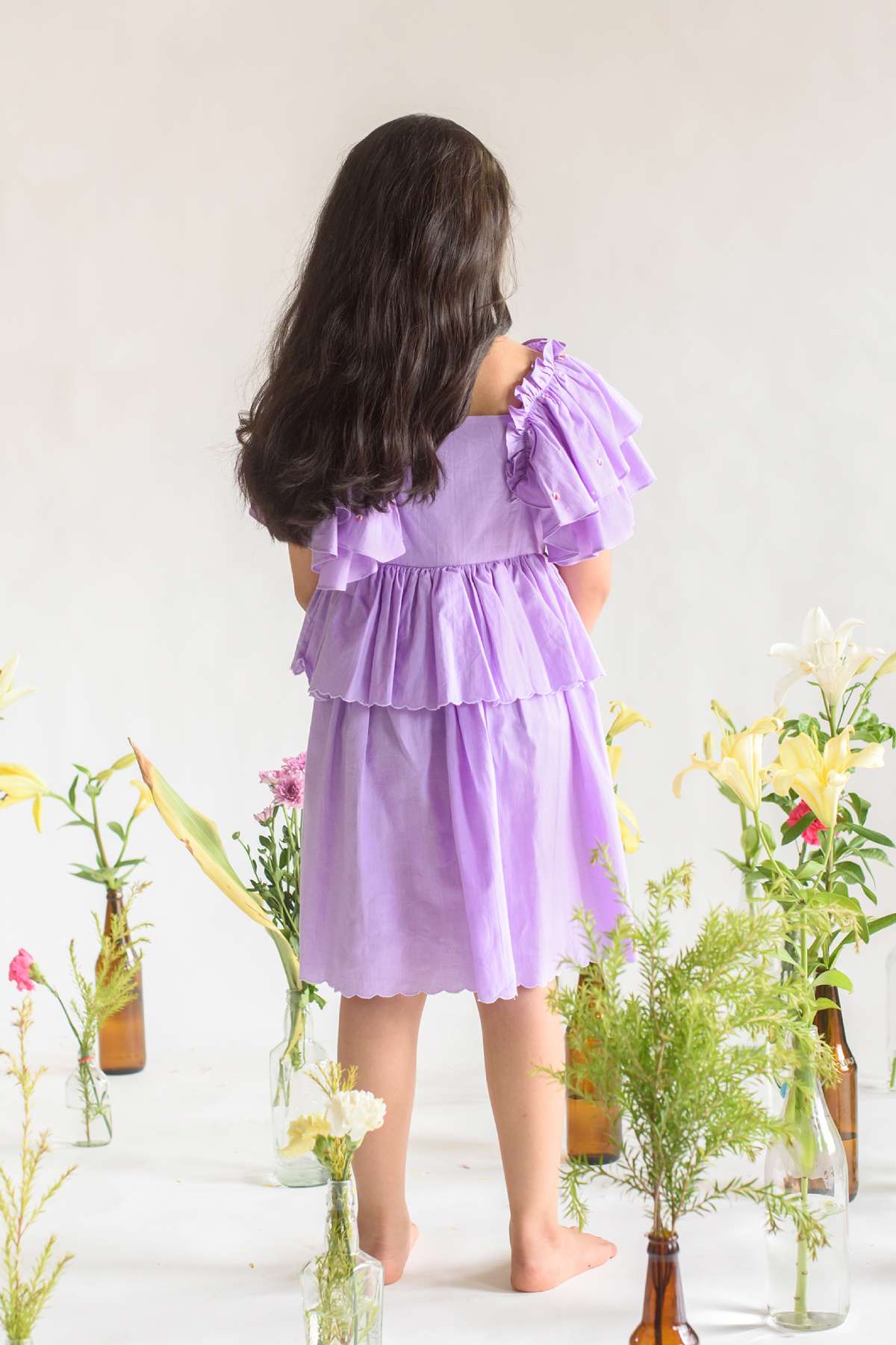 Gathered Ruffle Dress