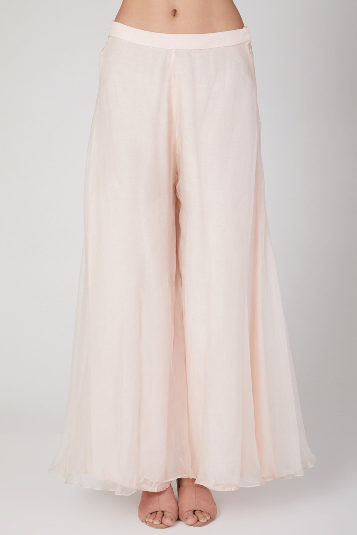 Blush Pink Zardosi Sharara Set