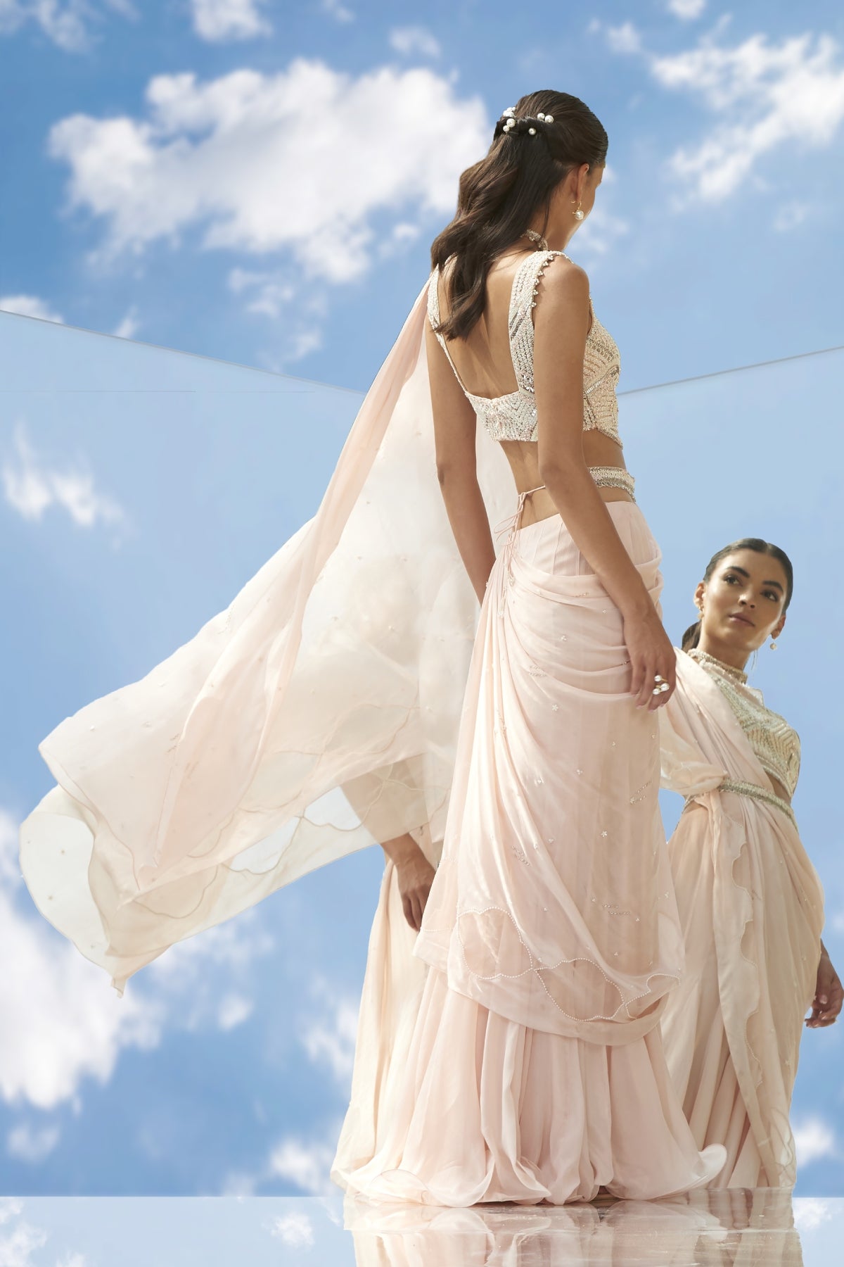 Embroidered Drape Saree