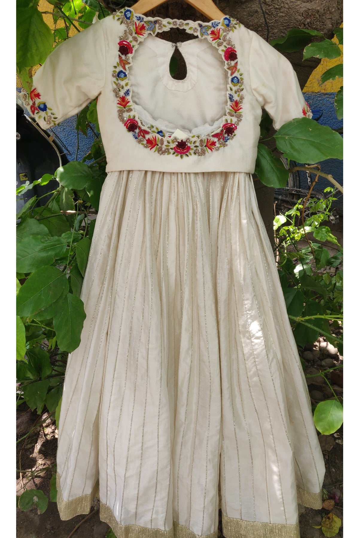 Ivory French Knot Lehenga Set