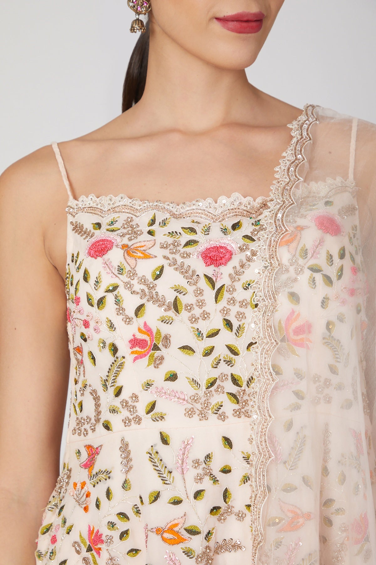 Blush Pink Zardosi Sharara Set