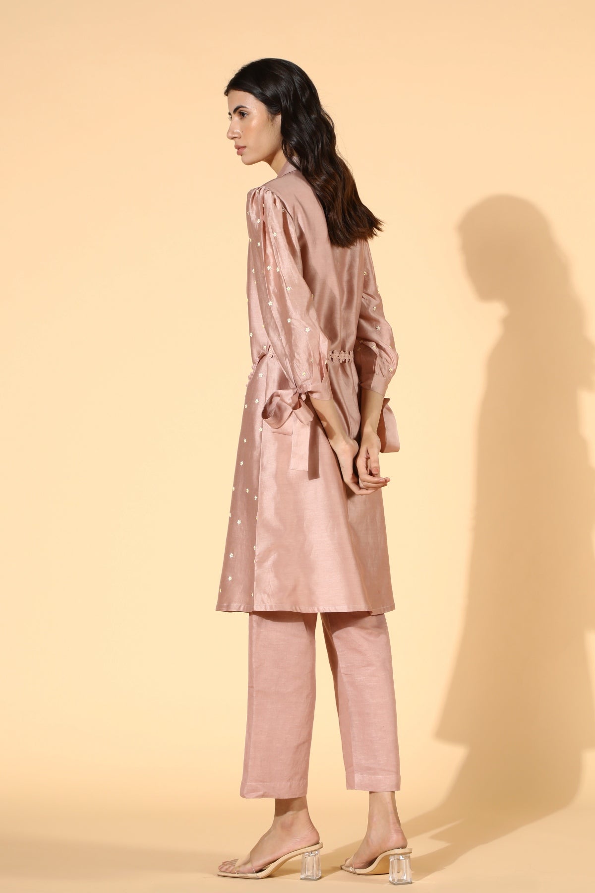 Floral Applique Work Tunic Set