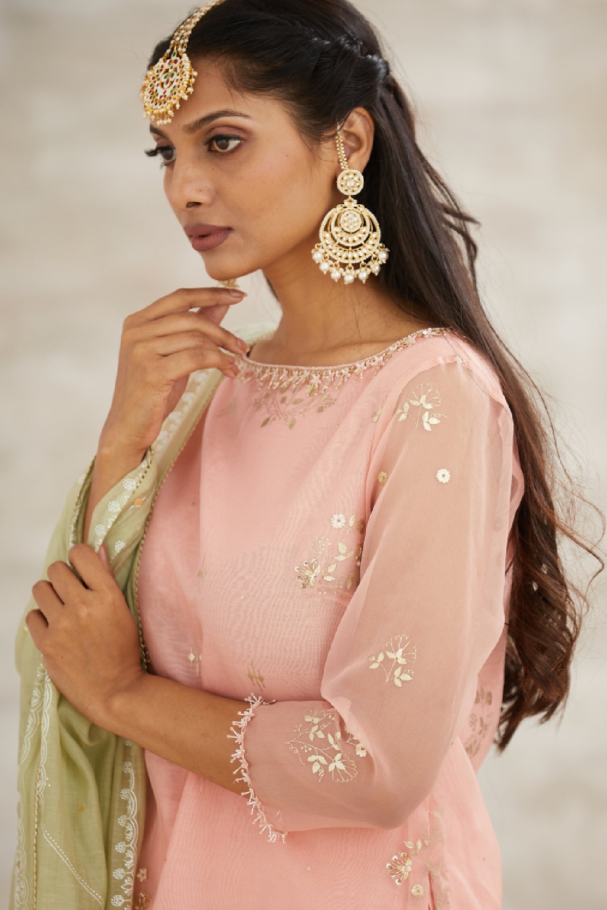 Embroidered Tonal Kurta Set