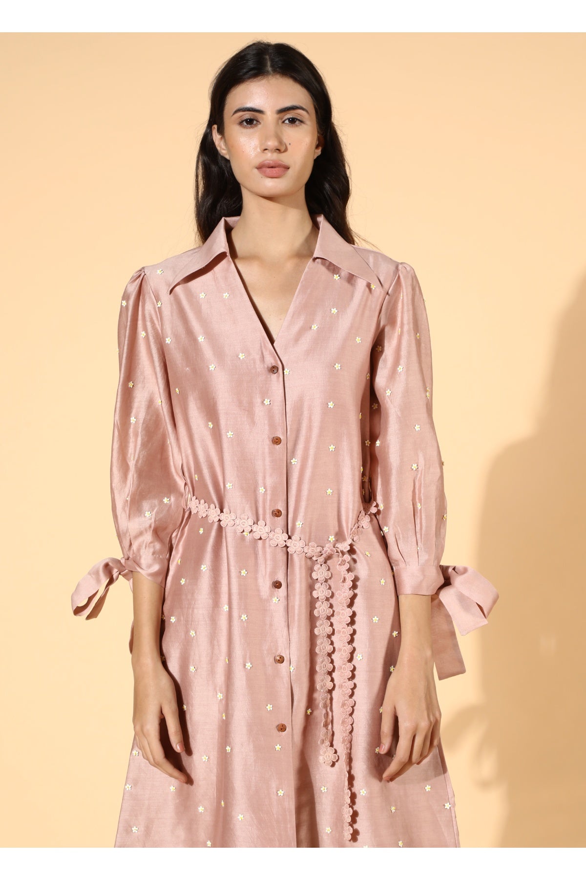 Floral Applique Work Tunic Set