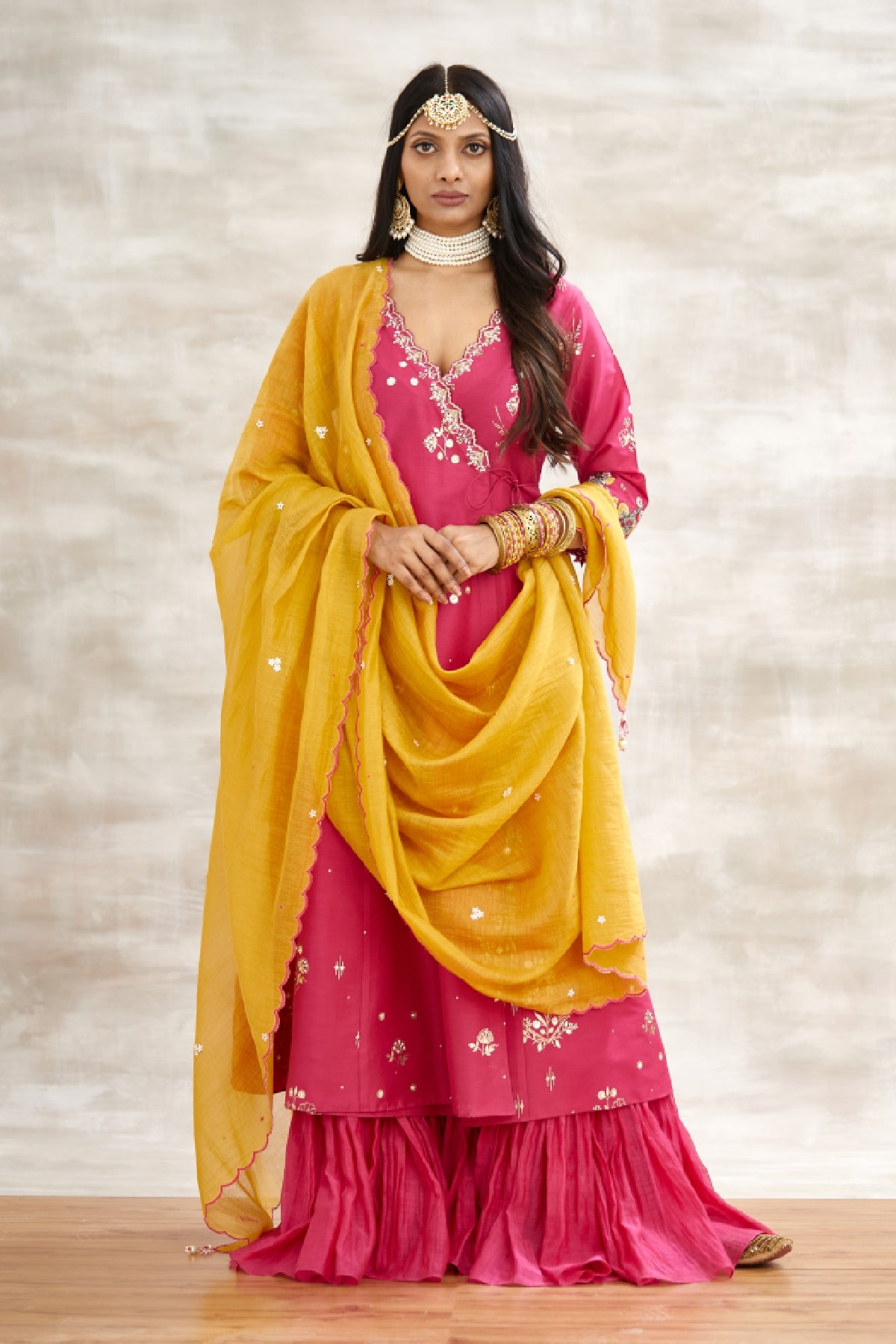 Buy Embroidered Angrakha Set by Mandira Wirk