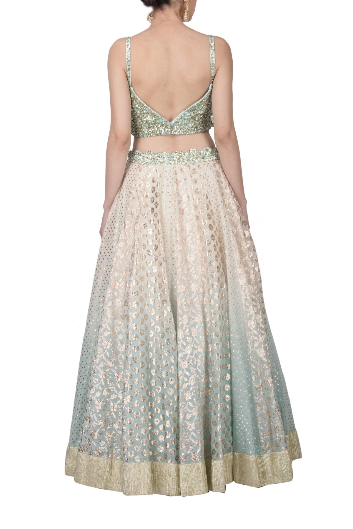 Sequins Work Ombre Lehenga Set